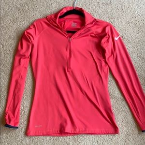 Coral Nike Pro Dri Fit Quarter Zip Size M EUC